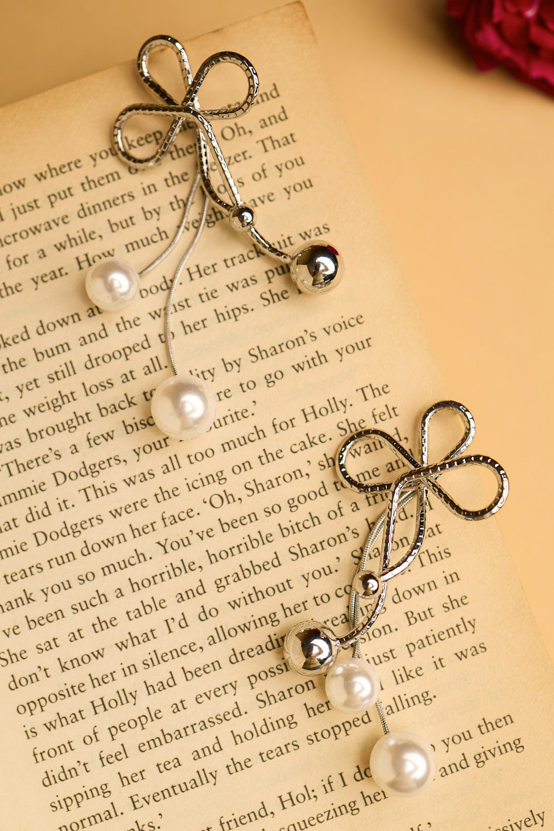 Silver Pearl Danglers