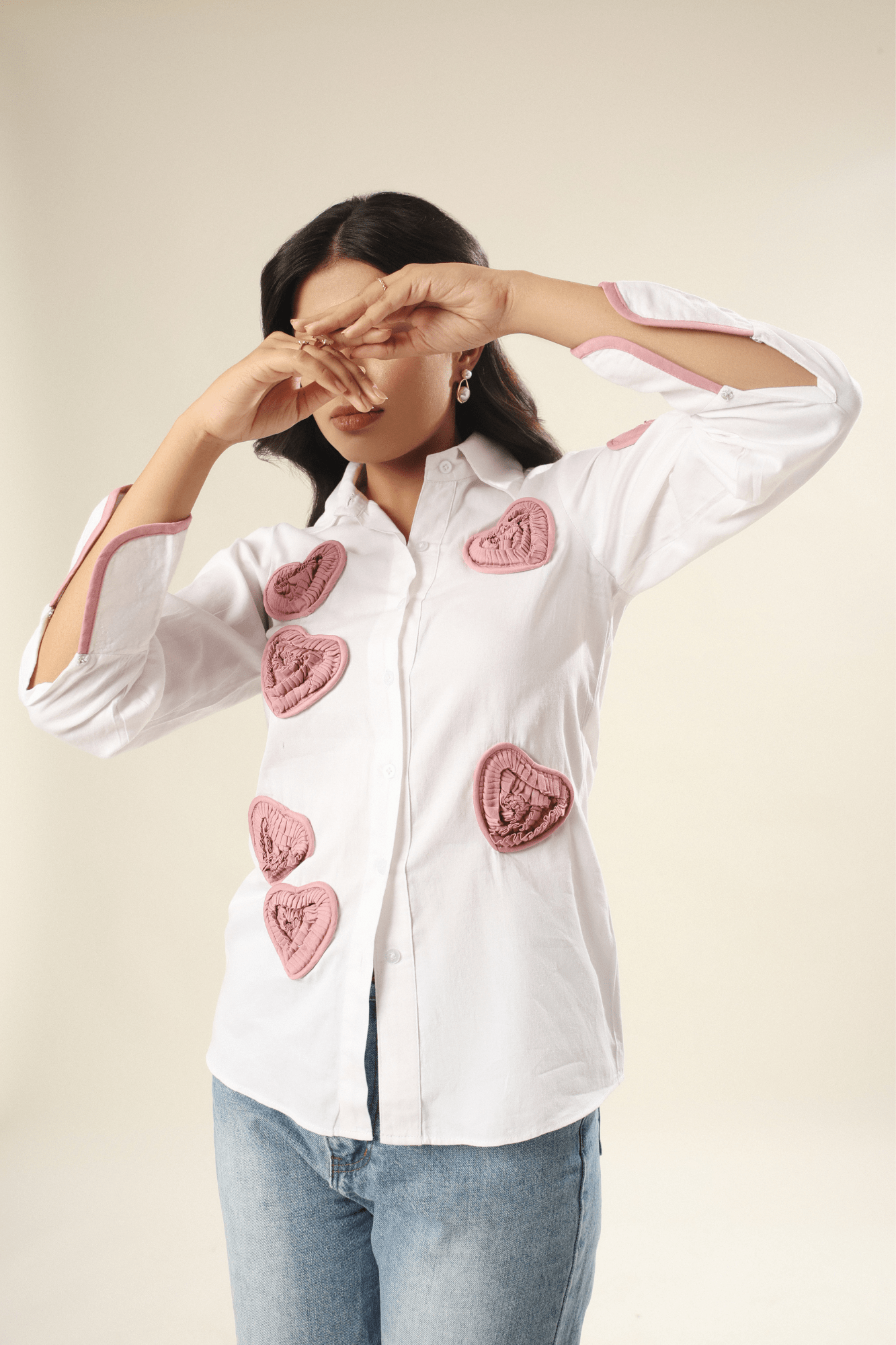 Poplin Shirt With Hearts