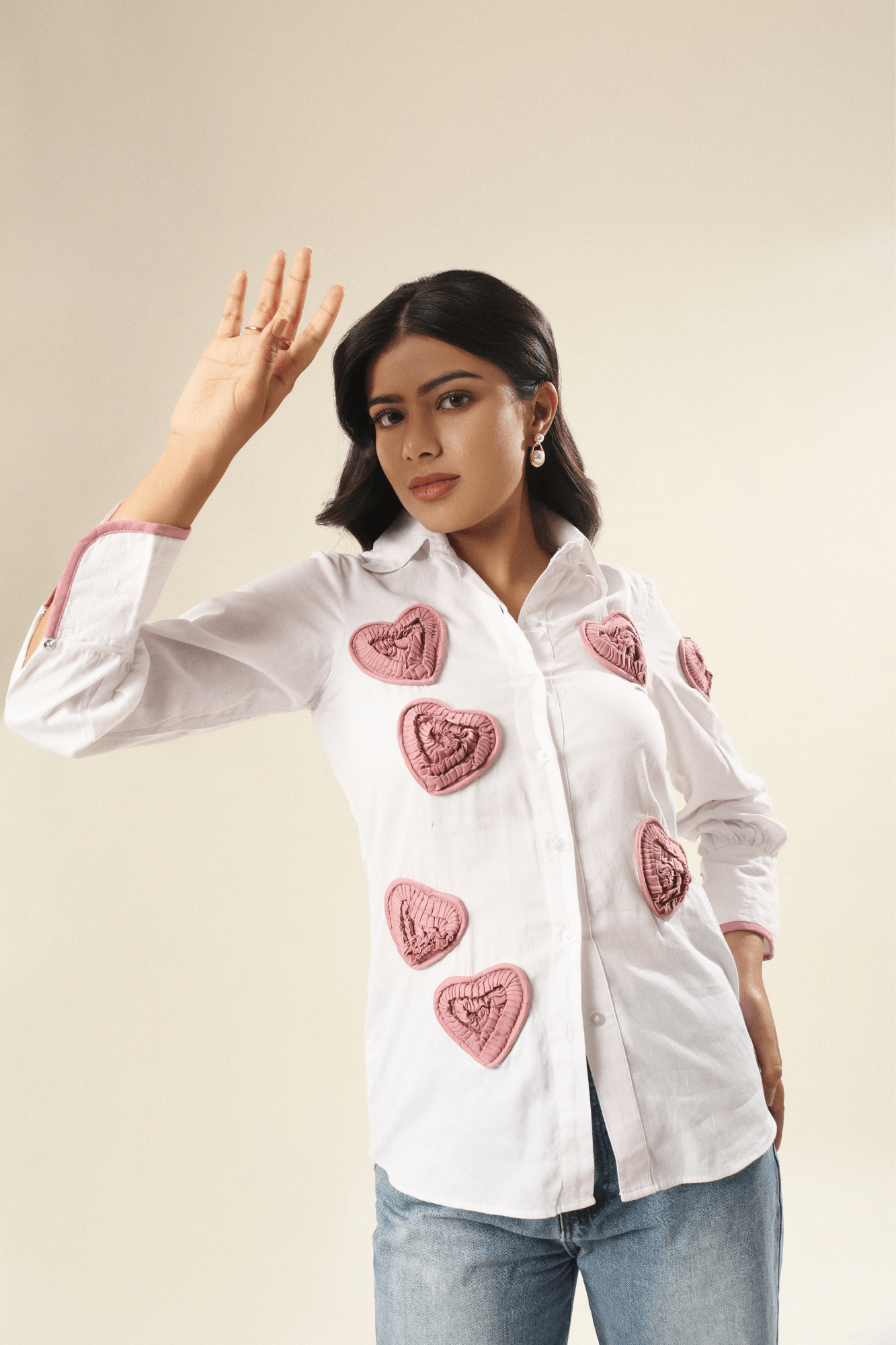 Poplin Shirt With Hearts