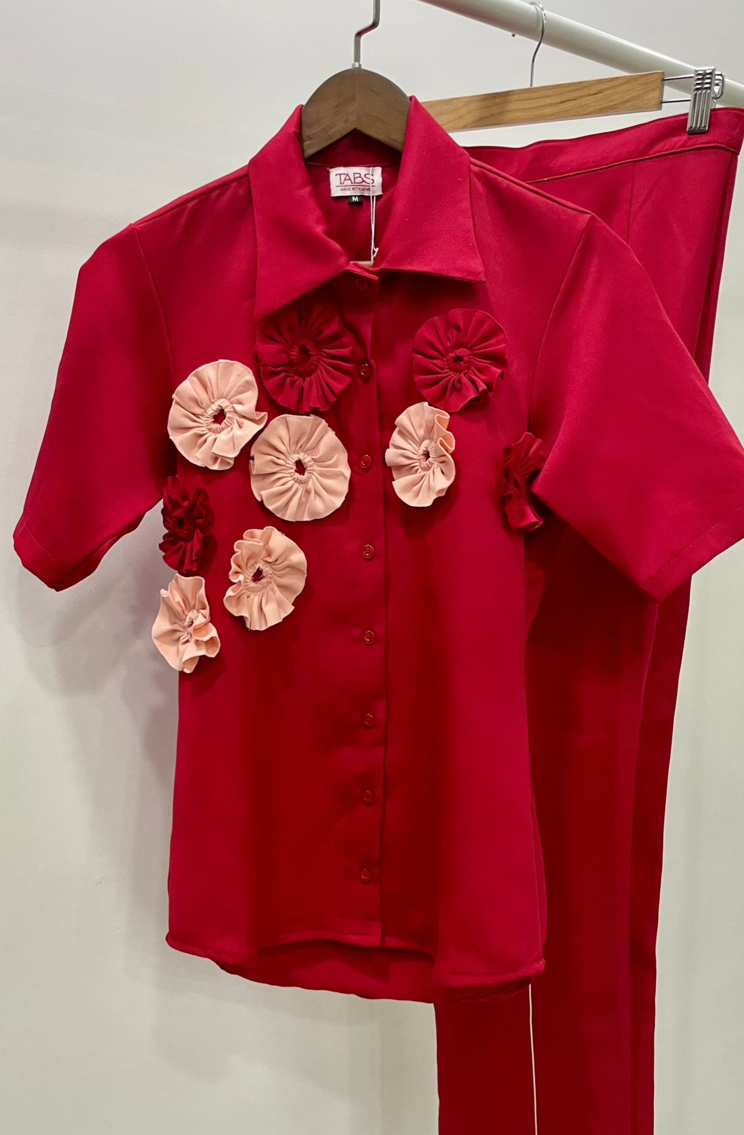 Petal Blossom Co-ord Set (Cherry Red)