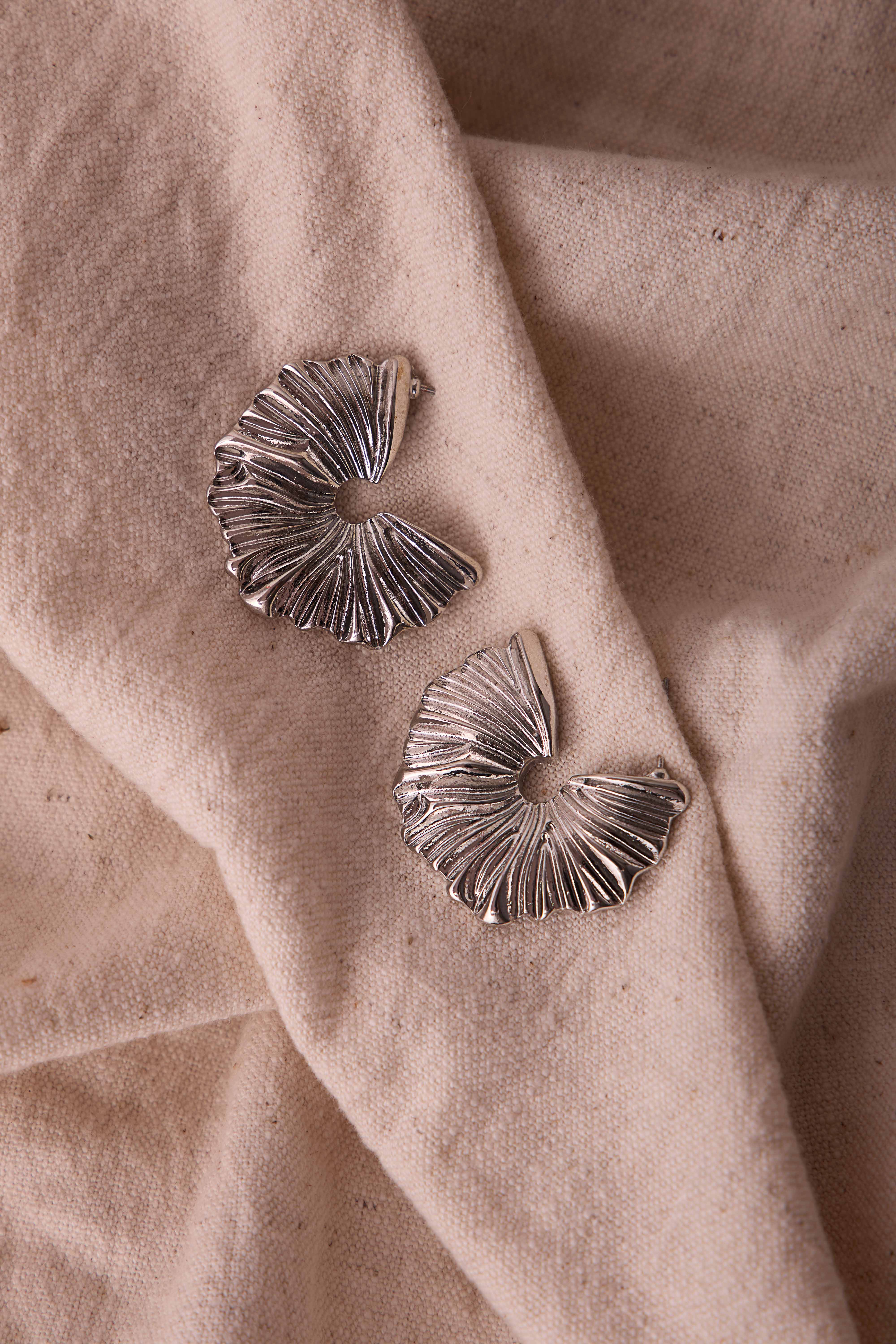 Hammered Silver Hoops