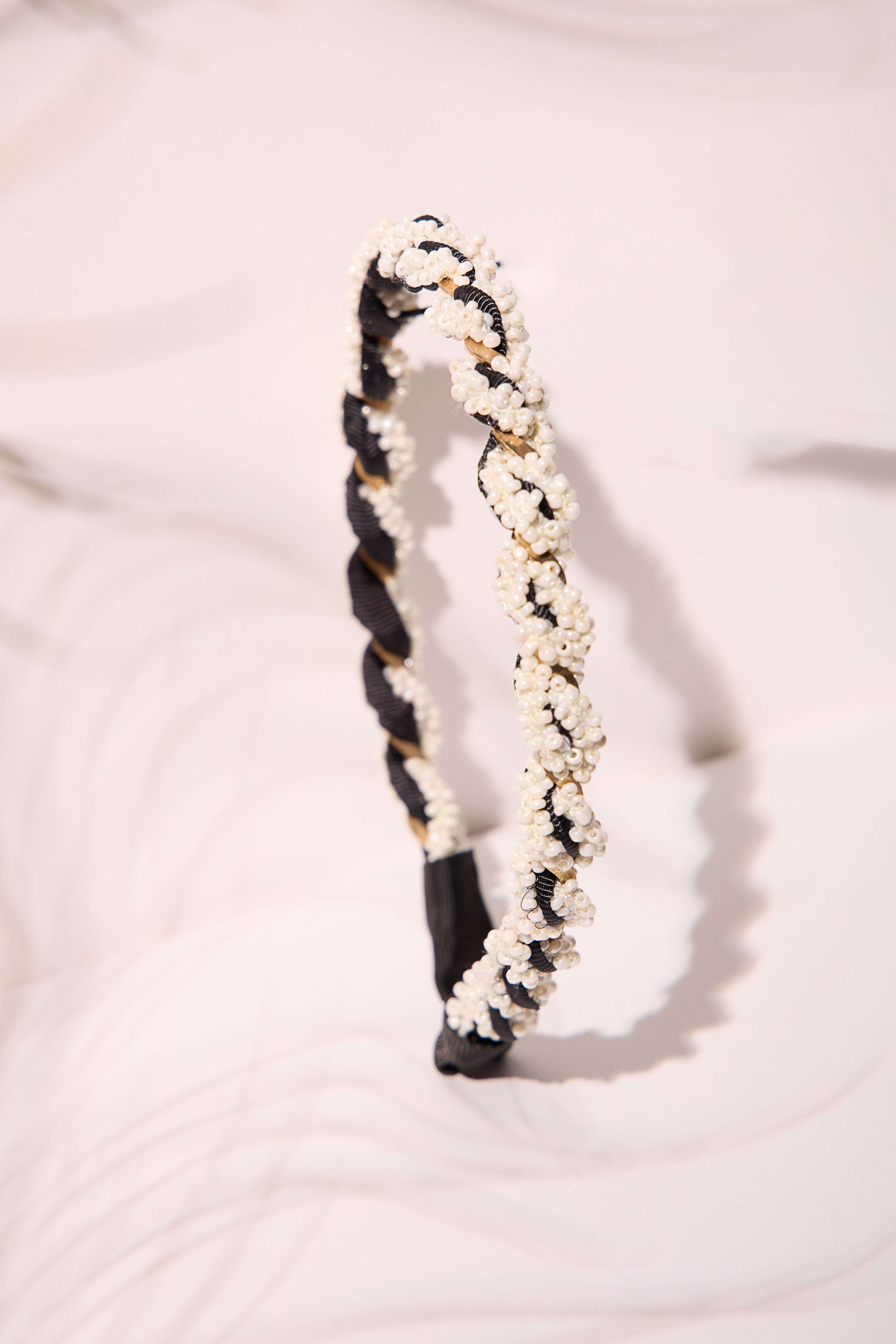 Braided Pearl String Headband