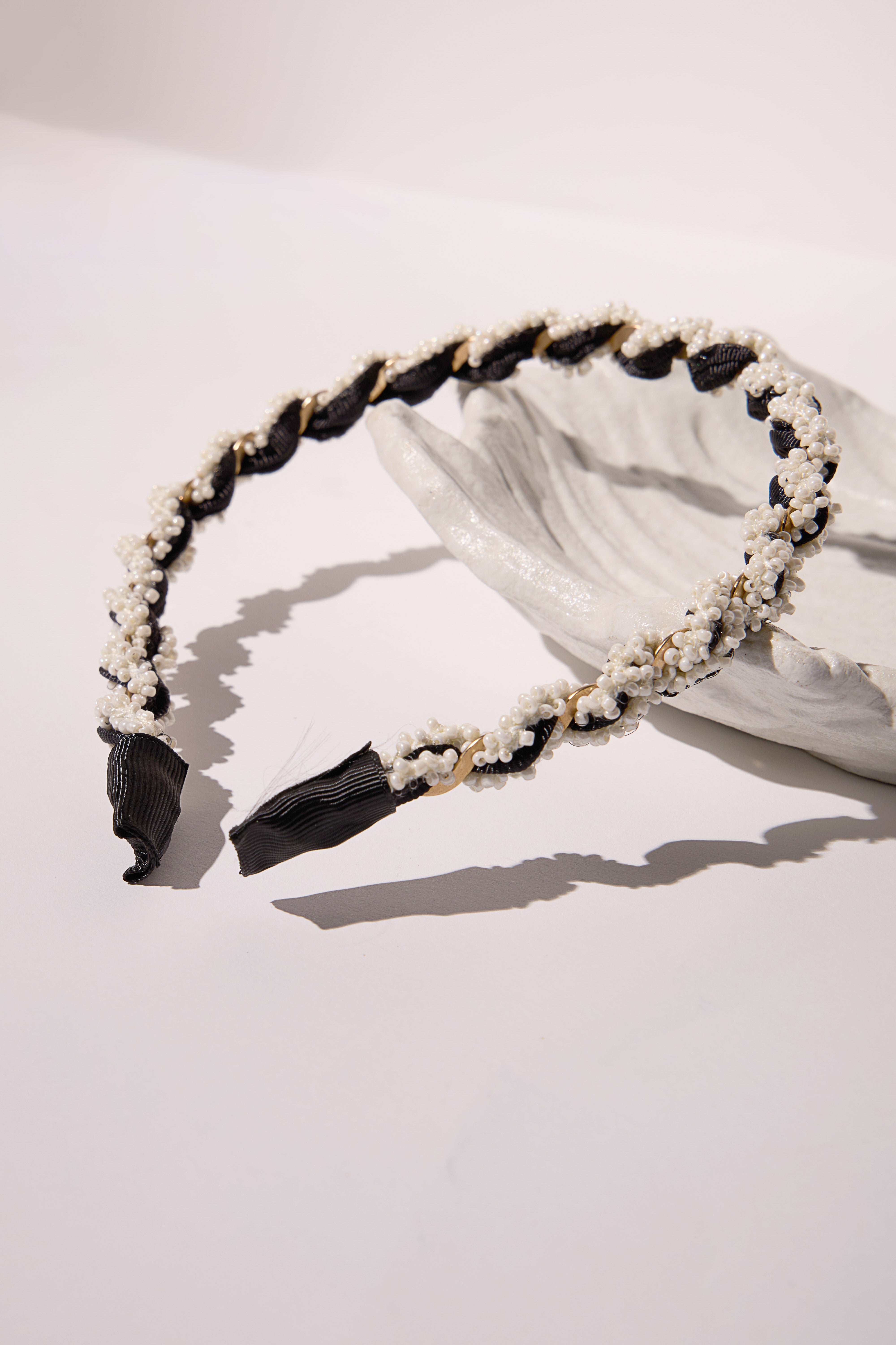 Braided Pearl String Headband