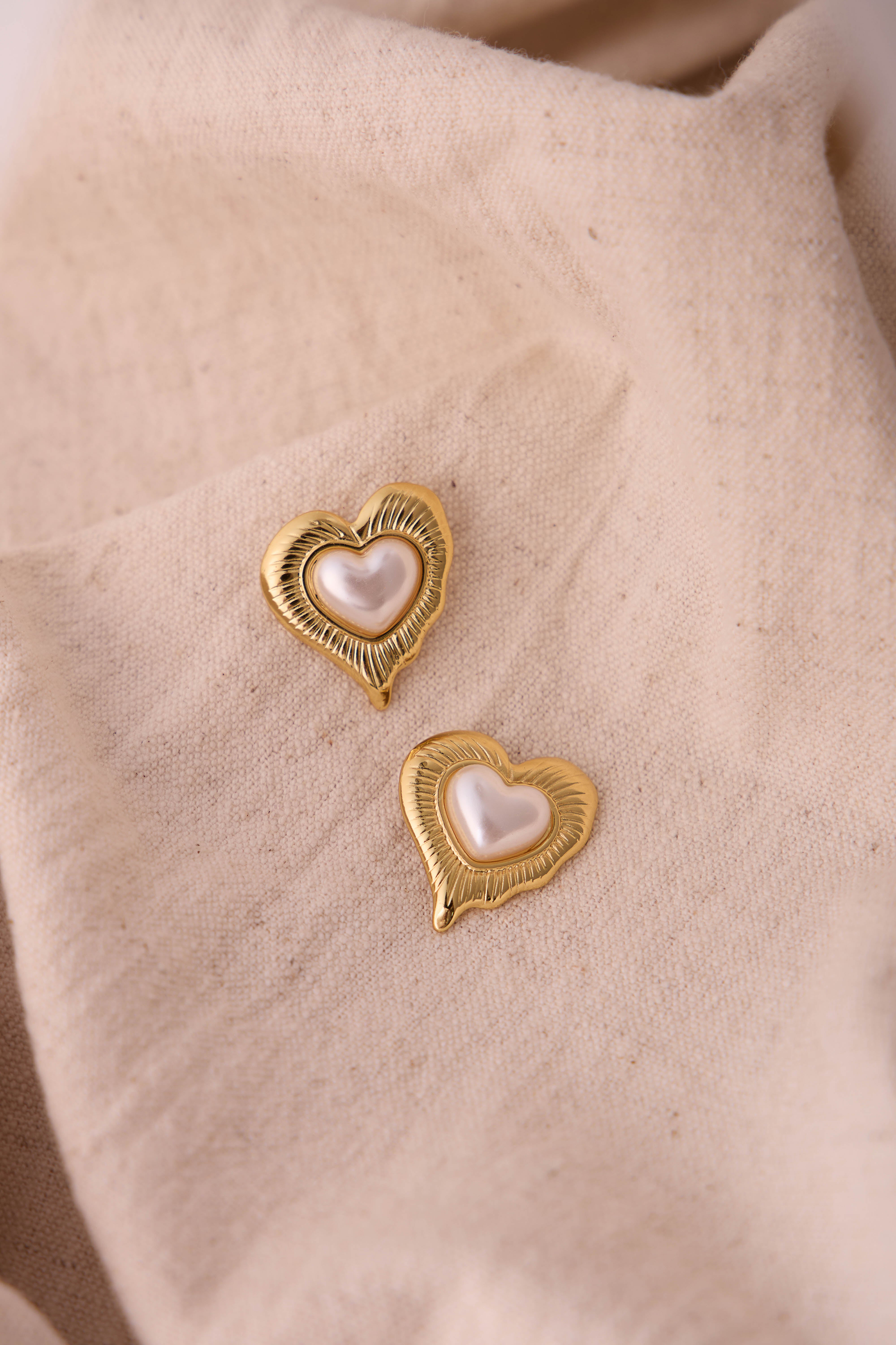 Pearl Heart Studs